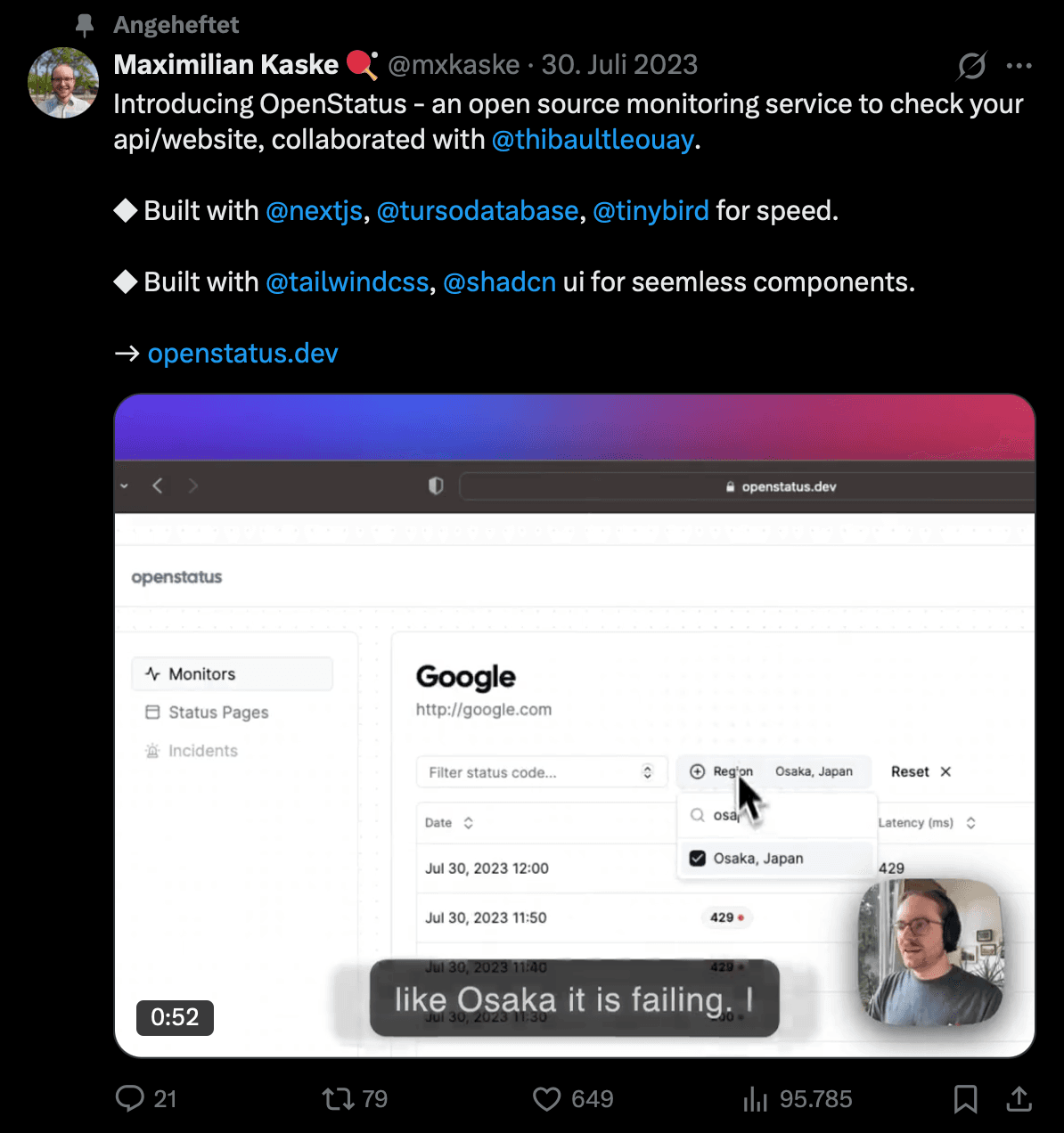 Max's launch thread going viral on Twitter