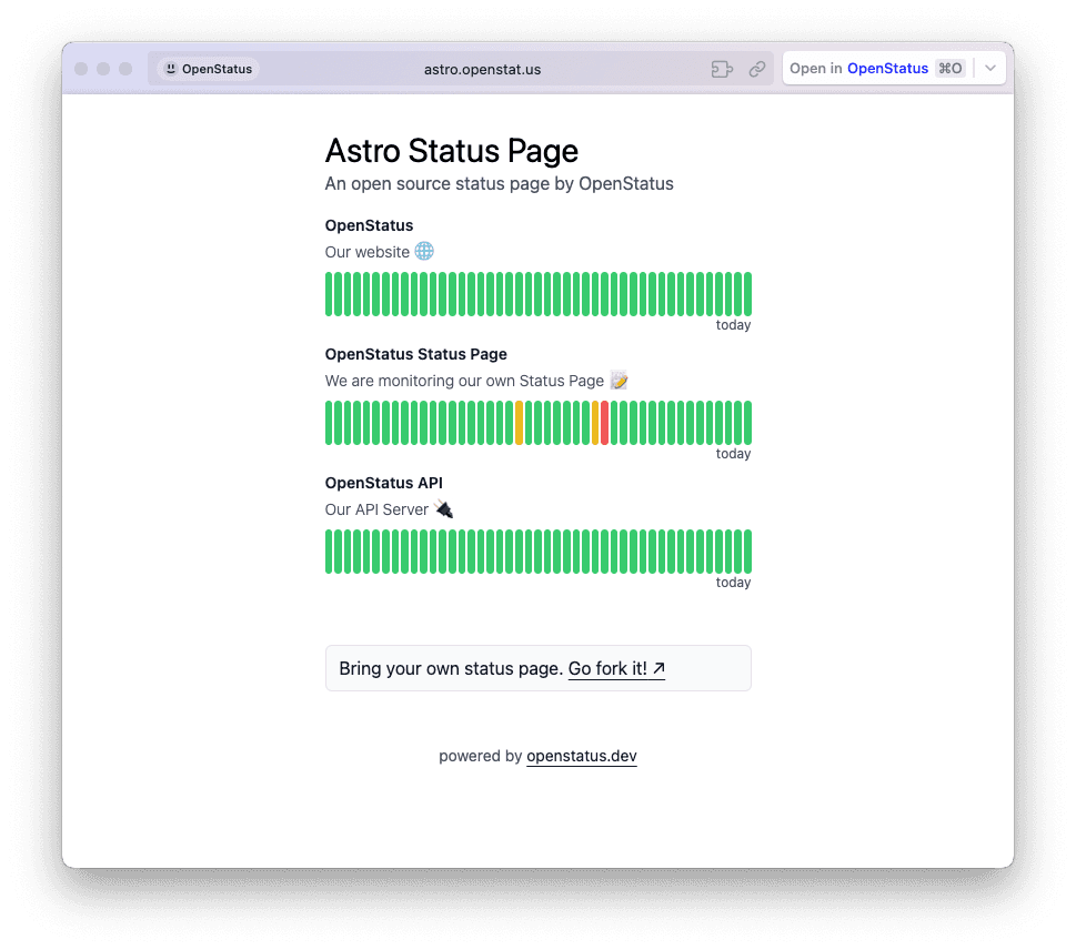 Astro Status Page